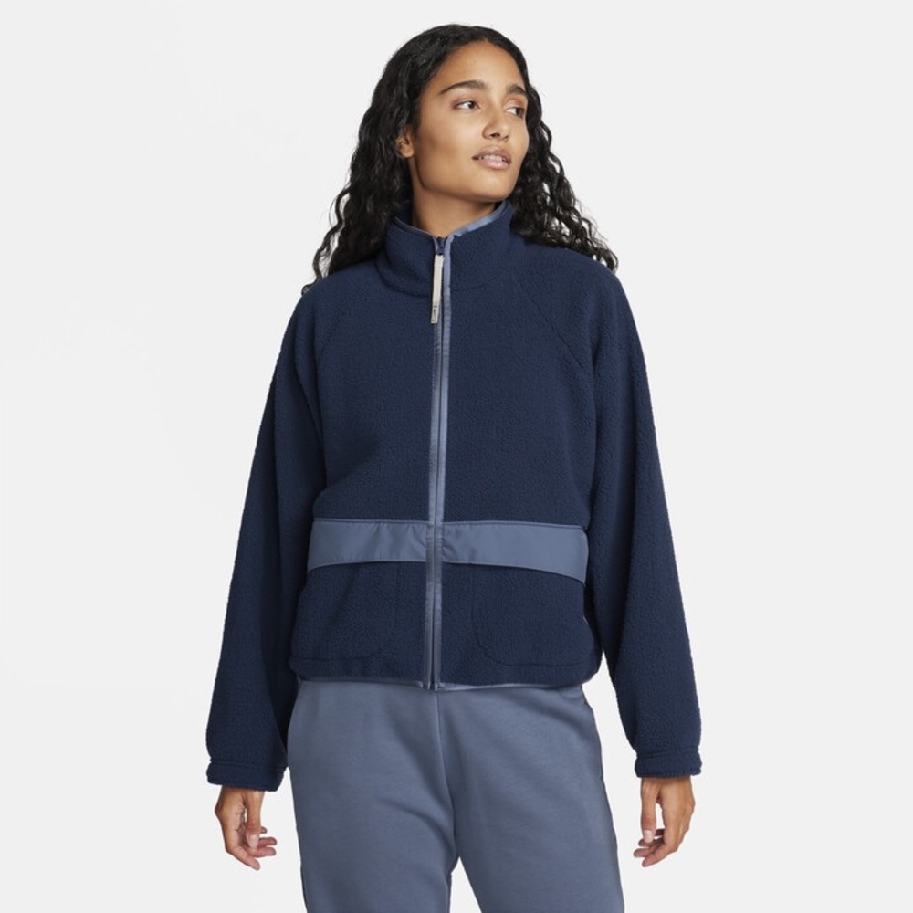 Nike High Pile Fleece Oversized Blue Jacket NWT Women’s Size Large